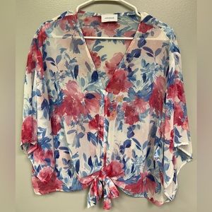 Front tie blouse size large.